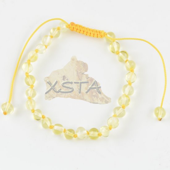 Adjustable teething bracelet light yellow color